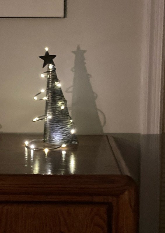 spiral lighted metal Christmas tree