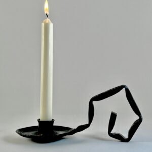 Hand-Forged Twisted Iron Handle Taper Candle Holder