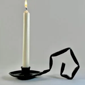 Hand-Forged Twisted Iron Handle Taper Candle Holder
